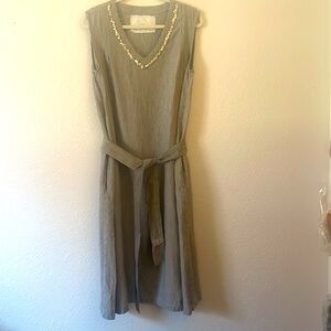 NotPerfectLinen midi-dress, pinstriped size M/L